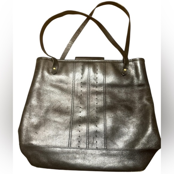 Banana Republic EUC Black Leather Tote Bag - Picture 1 of 16